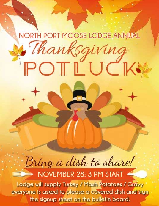 Moose lodge annual thanksgiving pot luck